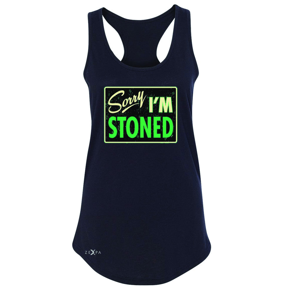 I'm Stoned Weed Smoker Women's Racerback Fun Sleeveless - Zexpa Apparel - 1