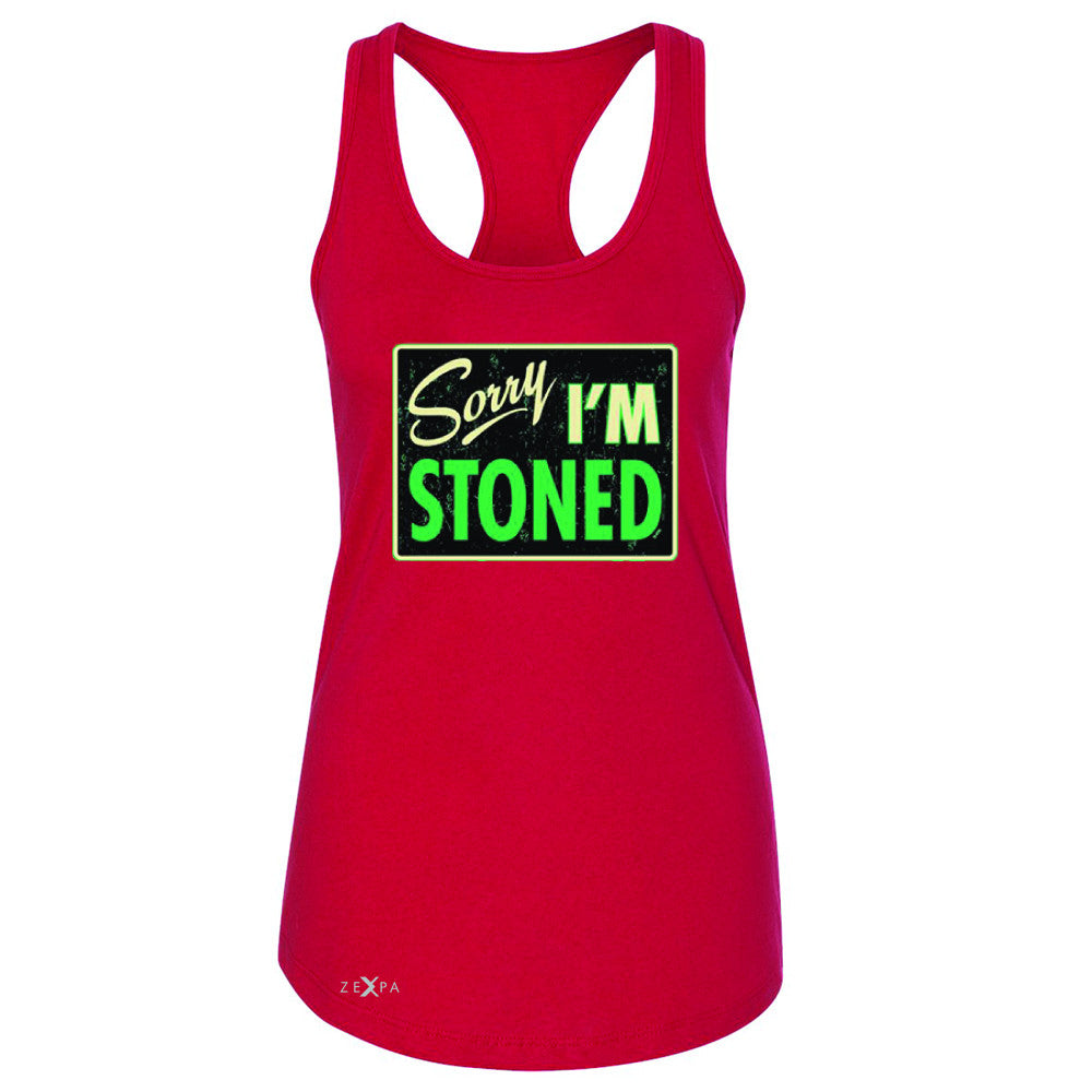 I'm Stoned Weed Smoker Women's Racerback Fun Sleeveless - Zexpa Apparel - 3