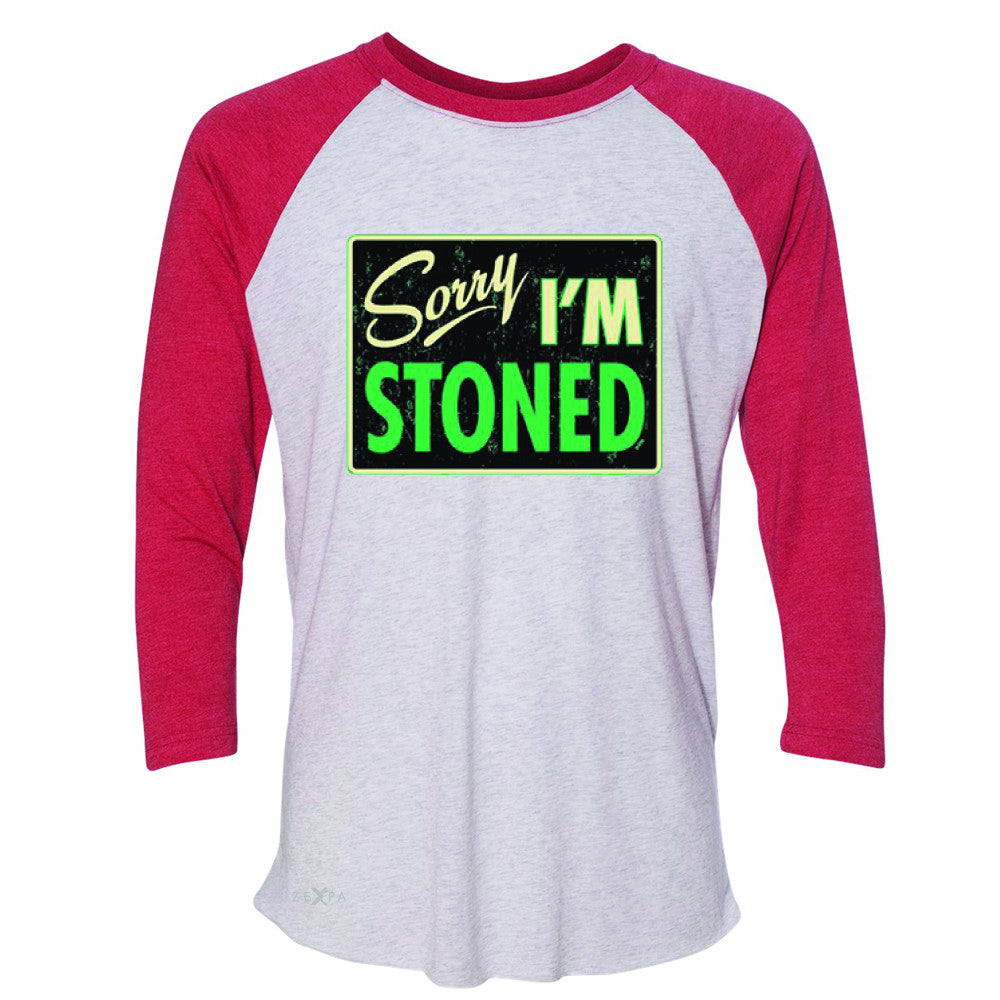 I'm Stoned Weed Smoker 3/4 Sleevee Raglan Tee Fun Tee - Zexpa Apparel - 2