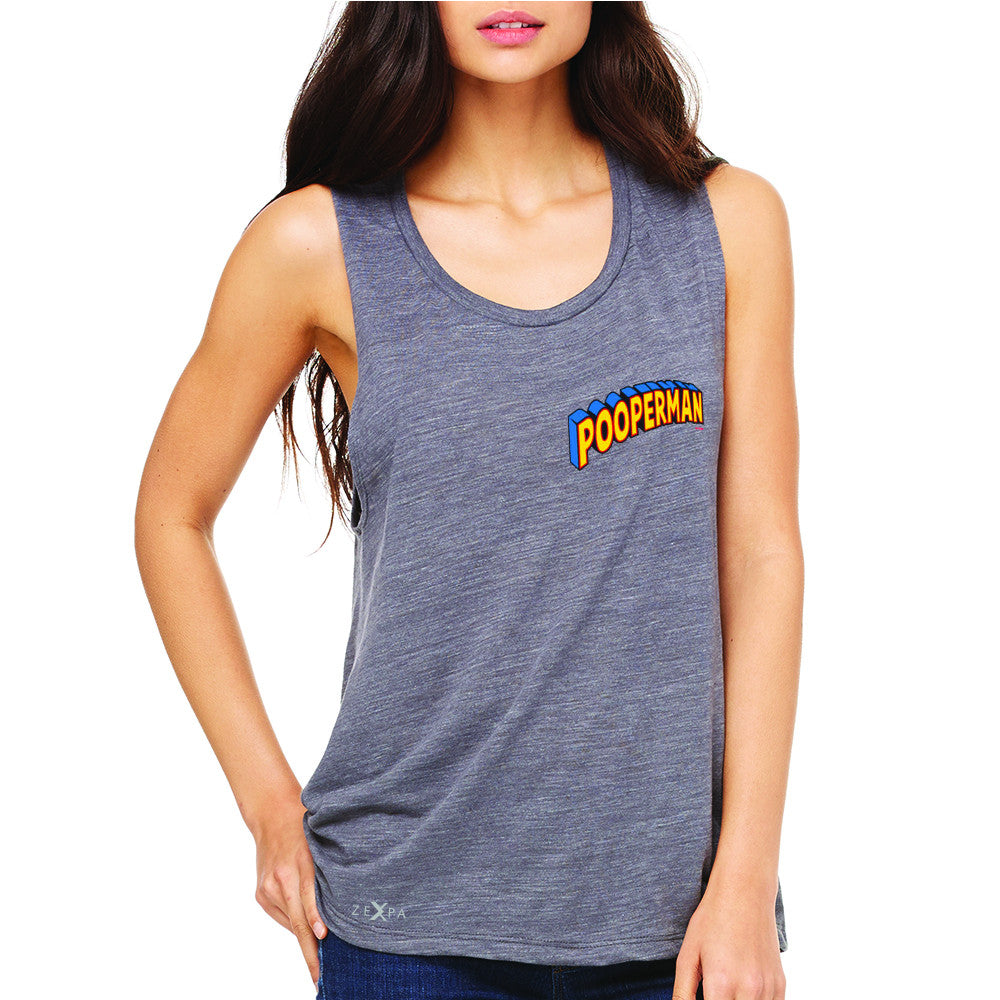 Pooperman - Proud to Be Women's Muscle Tee Funny Gift Friend Sleeveless - Zexpa Apparel - 2