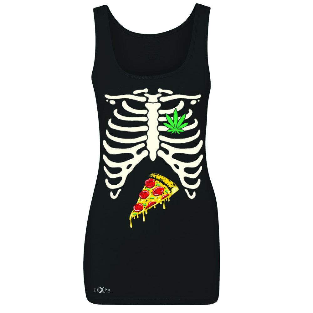 Rib Cage Weed Pizza Muchies Women's Tank Top Funny Gift Friend Sleeveless - Zexpa Apparel - 1
