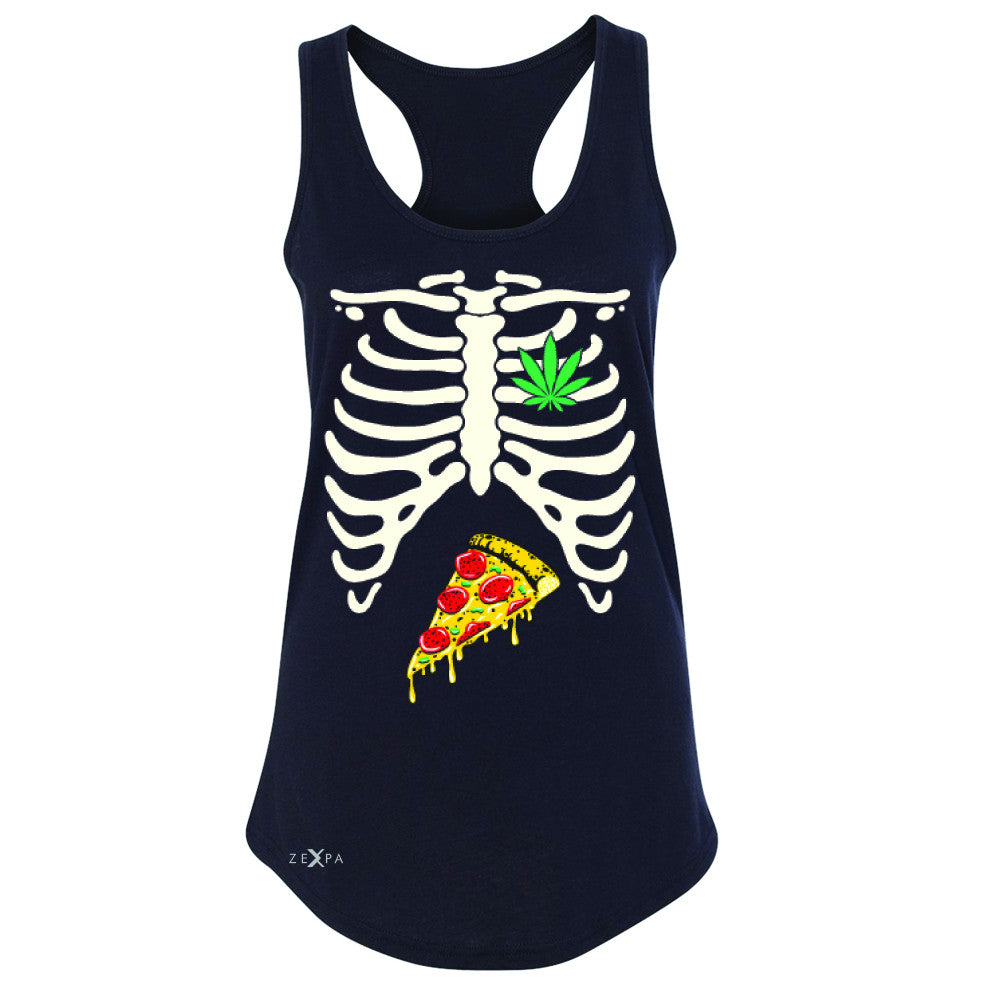Rib Cage Weed Pizza Muchies Women's Racerback Funny Gift Friend Sleeveless - Zexpa Apparel - 1