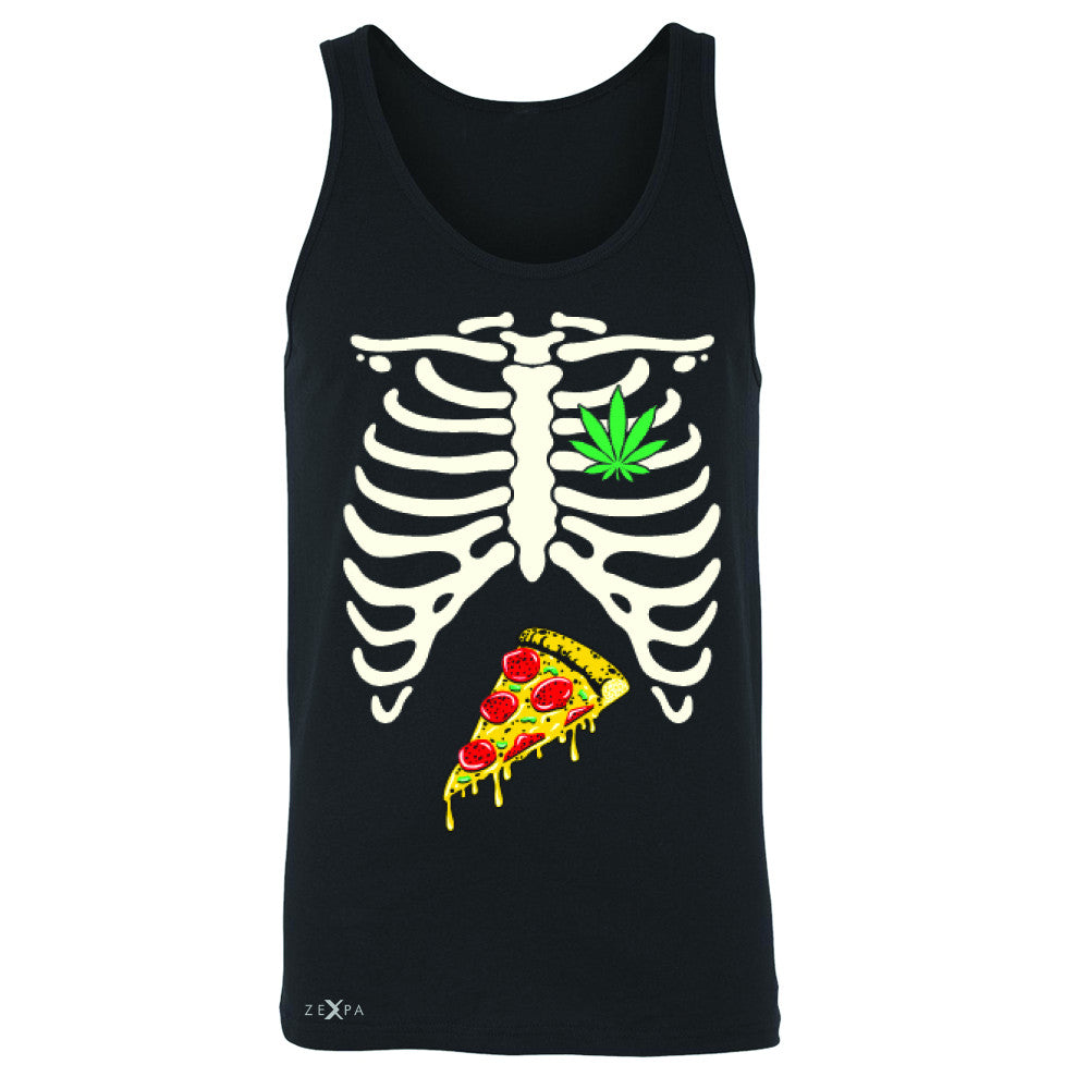 Rib Cage Weed Pizza Muchies Men's Jersey Tank Funny Gift Friend Sleeveless - Zexpa Apparel - 1