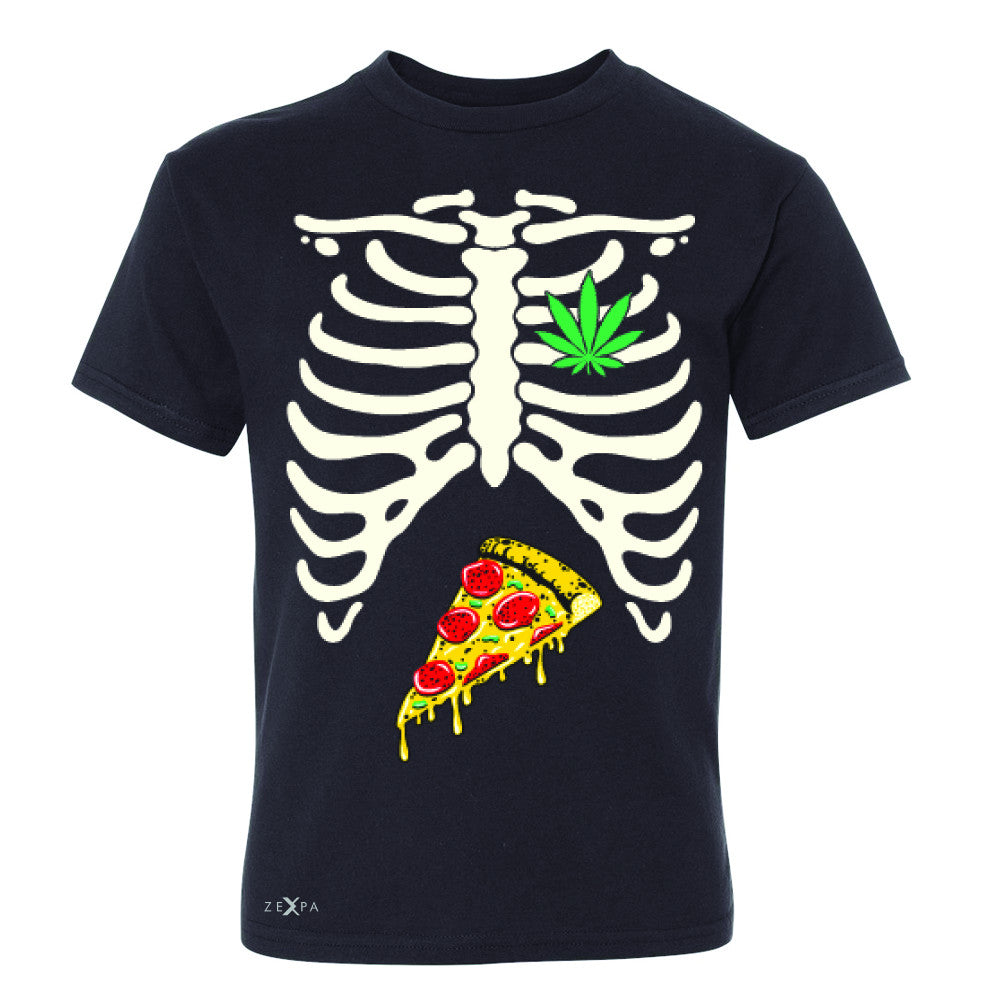 Rib Cage Weed Pizza Muchies Youth T-shirt Funny Gift Friend Tee - Zexpa Apparel - 1