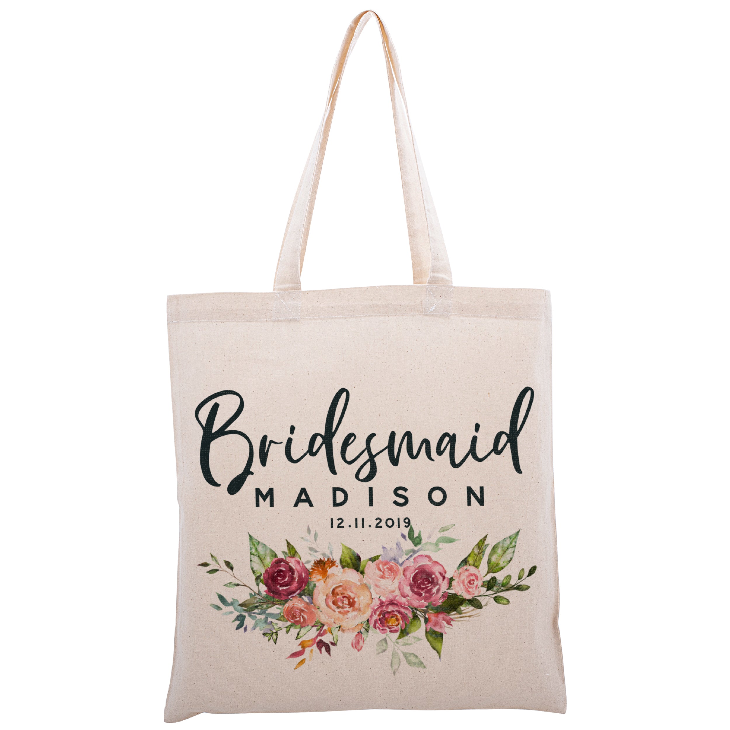  Set of 3 Personalized Initial Tote Bag for Bridesmaid