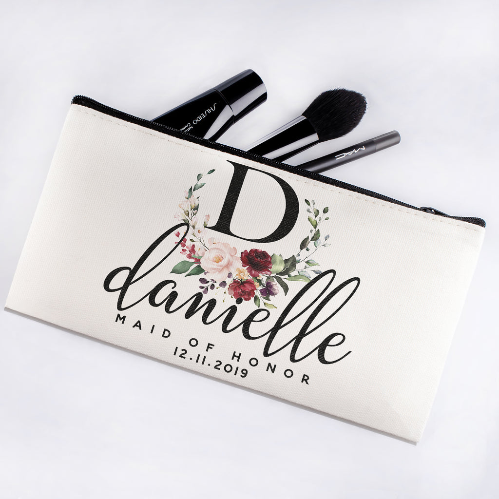 Personalized Makeup Bag Bridesmaid | Wedding Customized Pouch | Bachelorette Party Cosmetic Case |Toiletries Hndy Organizer with Zipper|Events Parties Baby Shower Anniversary Christmas Gift|Desging #2