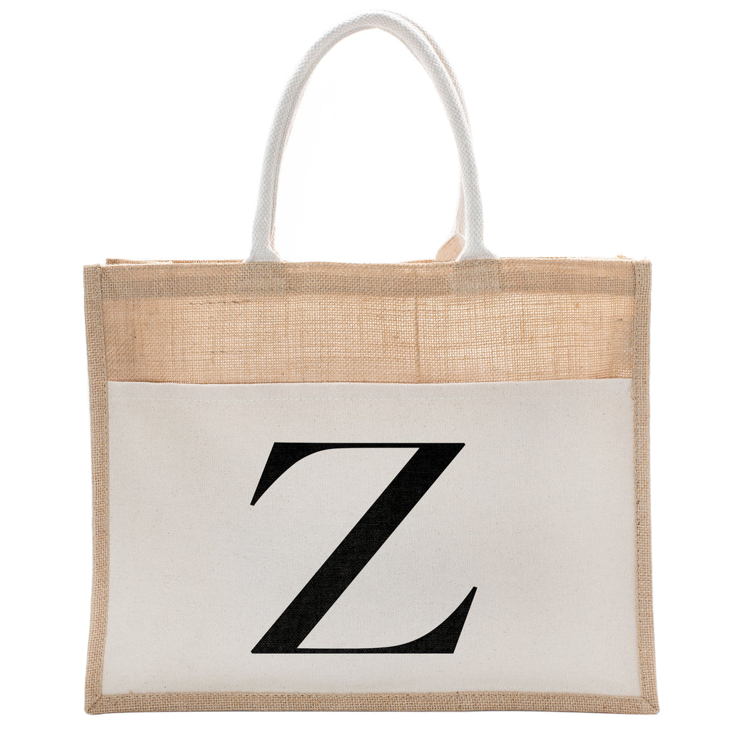 Daily Use Canvas Tote Bag With Initial For Beach Workout Yoga Vacation Gym | Luxury Totes Gift for Christmas Events and Parties