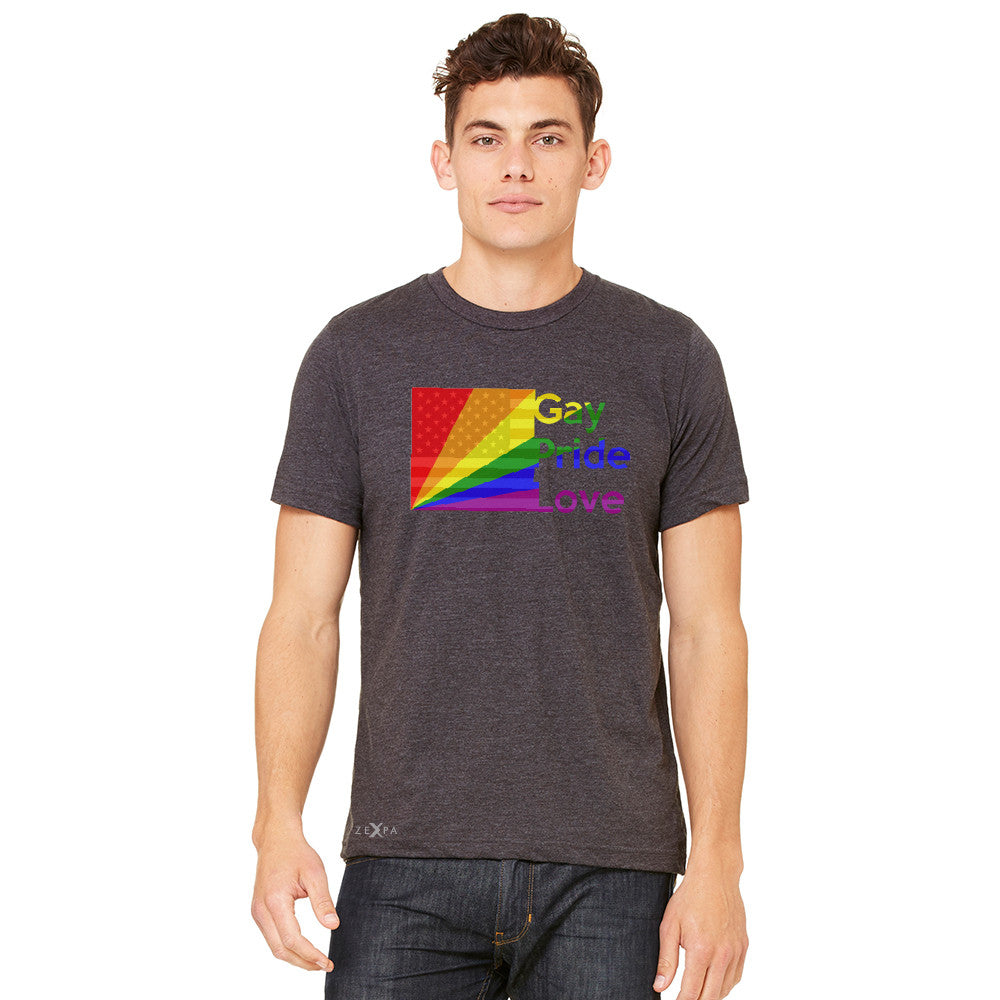 Zexpa Apparel™ American - Rainbow Flag  Gay Pride Love Men's T-shirt Pride Tee - Zexpa Apparel Halloween Christmas Shirts