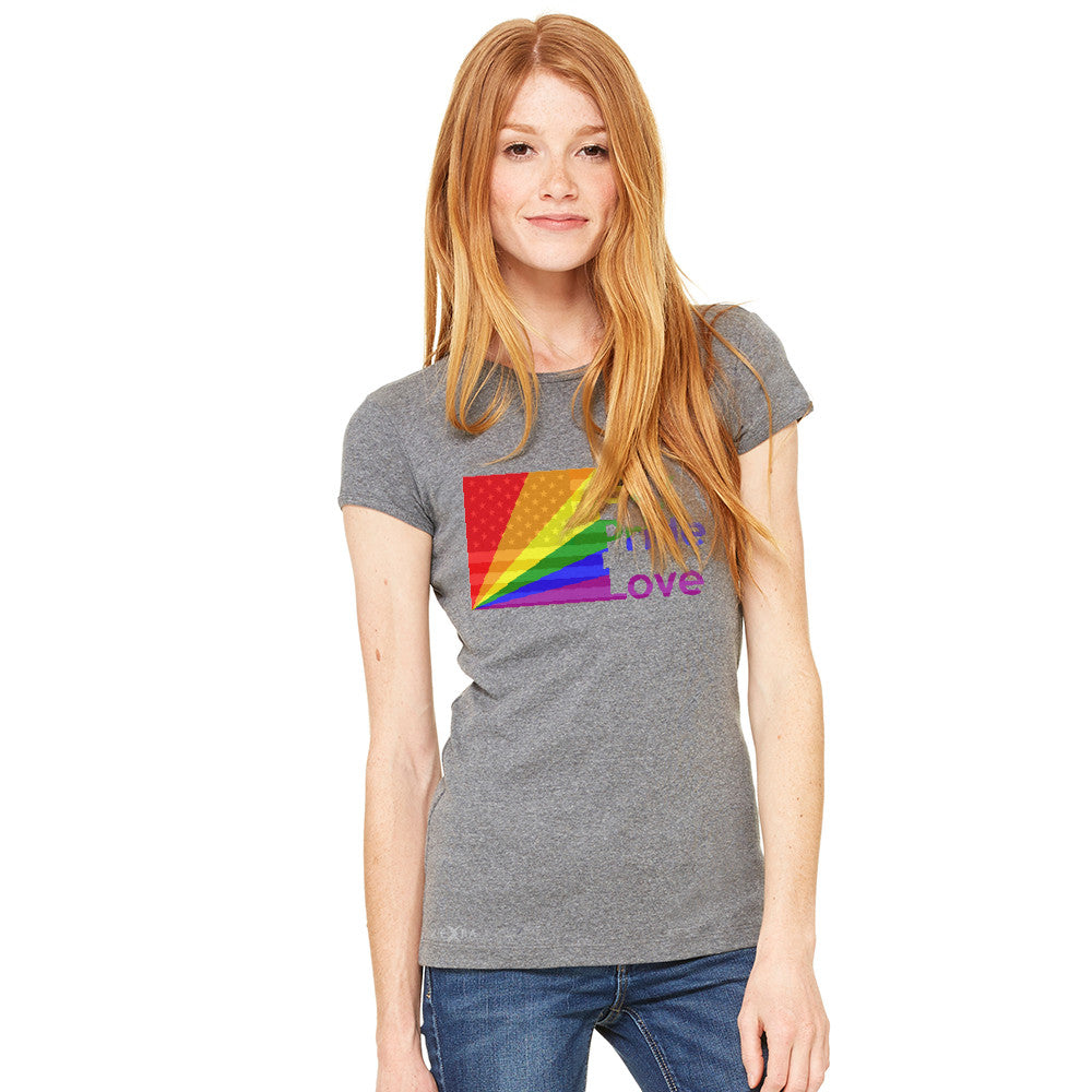 Zexpa Apparel™ American - Rainbow Flag  Gay Pride Love Women's T-shirt Pride Tee - Zexpa Apparel Halloween Christmas Shirts