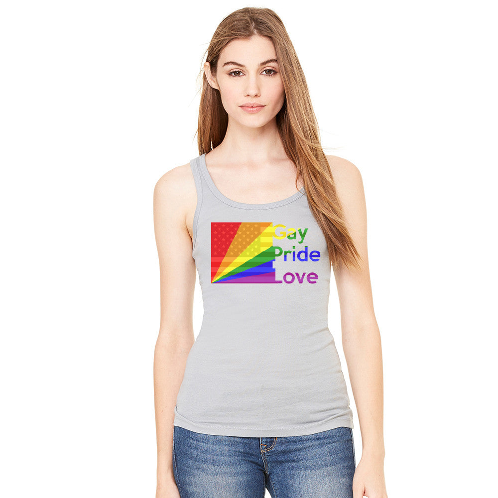 Zexpa Apparel™ American - Rainbow Flag  Gay Pride Love Women's Tank Top Pride Sleeveless - Zexpa Apparel Halloween Christmas Shirts