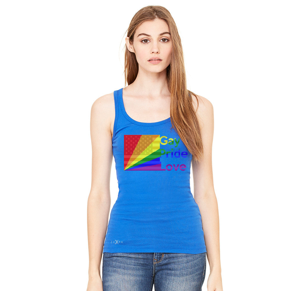 Zexpa Apparel™ American - Rainbow Flag  Gay Pride Love Women's Tank Top Pride Sleeveless - Zexpa Apparel Halloween Christmas Shirts