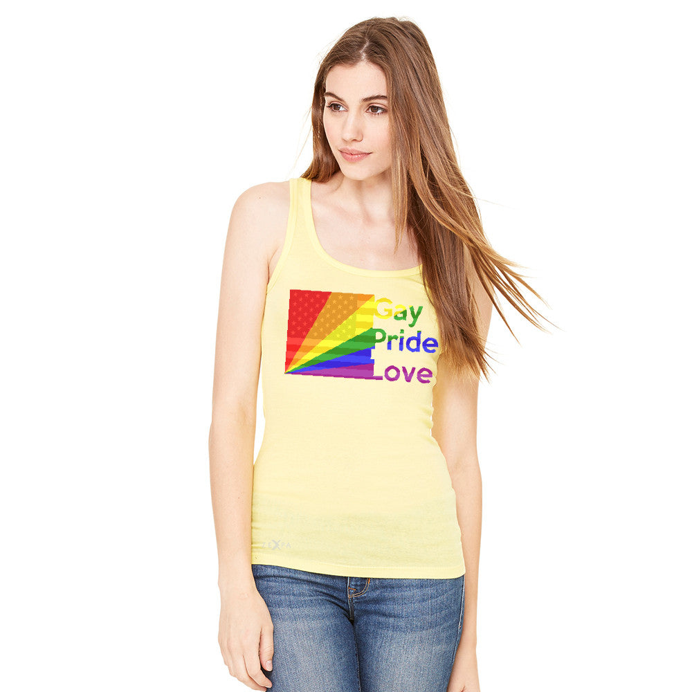 Zexpa Apparel™ American - Rainbow Flag  Gay Pride Love Women's Tank Top Pride Sleeveless - Zexpa Apparel Halloween Christmas Shirts