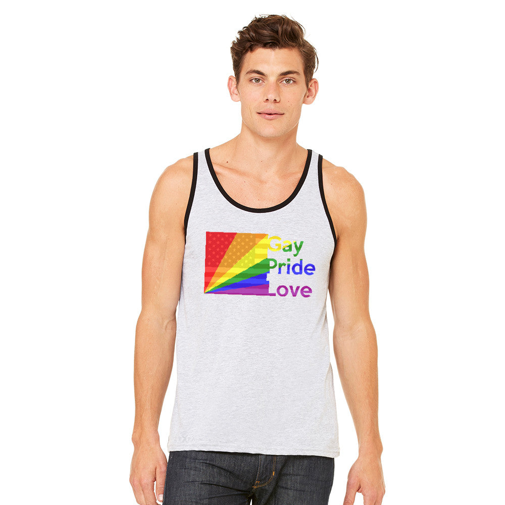 Zexpa Apparel™ American - Rainbow Flag  Gay Pride Love Men's Jersey Tank Pride Sleeveless - Zexpa Apparel Halloween Christmas Shirts