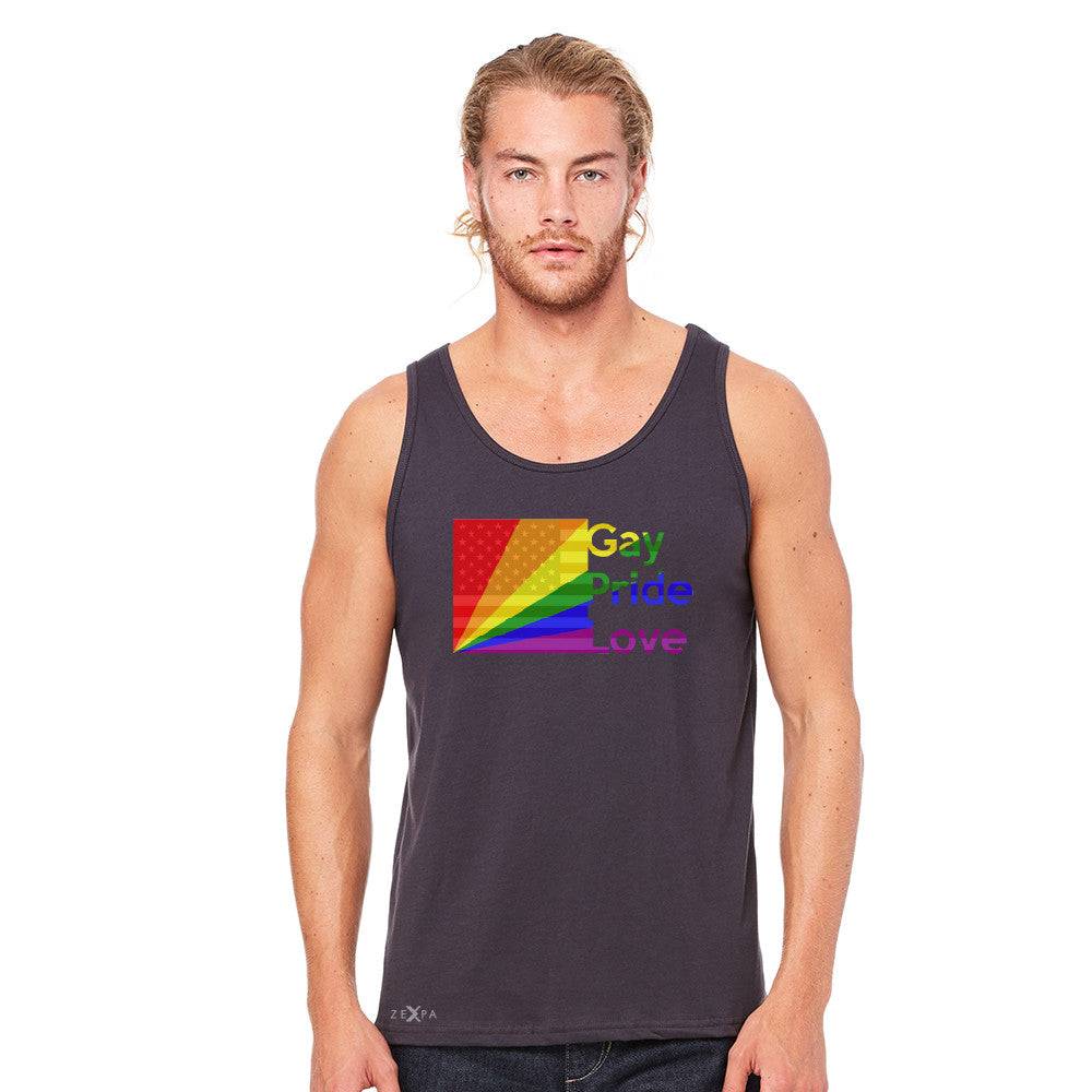 Zexpa Apparel™ American - Rainbow Flag  Gay Pride Love Men's Jersey Tank Pride Sleeveless - Zexpa Apparel Halloween Christmas Shirts