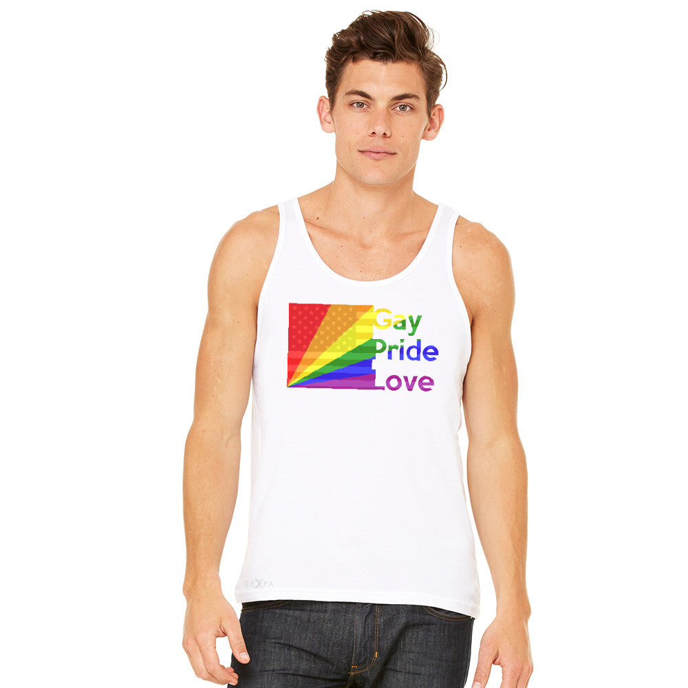 Zexpa Apparel™ American - Rainbow Flag  Gay Pride Love Men's Jersey Tank Pride Sleeveless - Zexpa Apparel Halloween Christmas Shirts