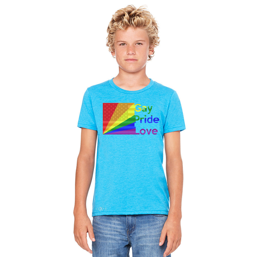Zexpa Apparel™ American - Rainbow Flag  Gay Pride Love Youth T-shirt Pride Tee - Zexpa Apparel Halloween Christmas Shirts