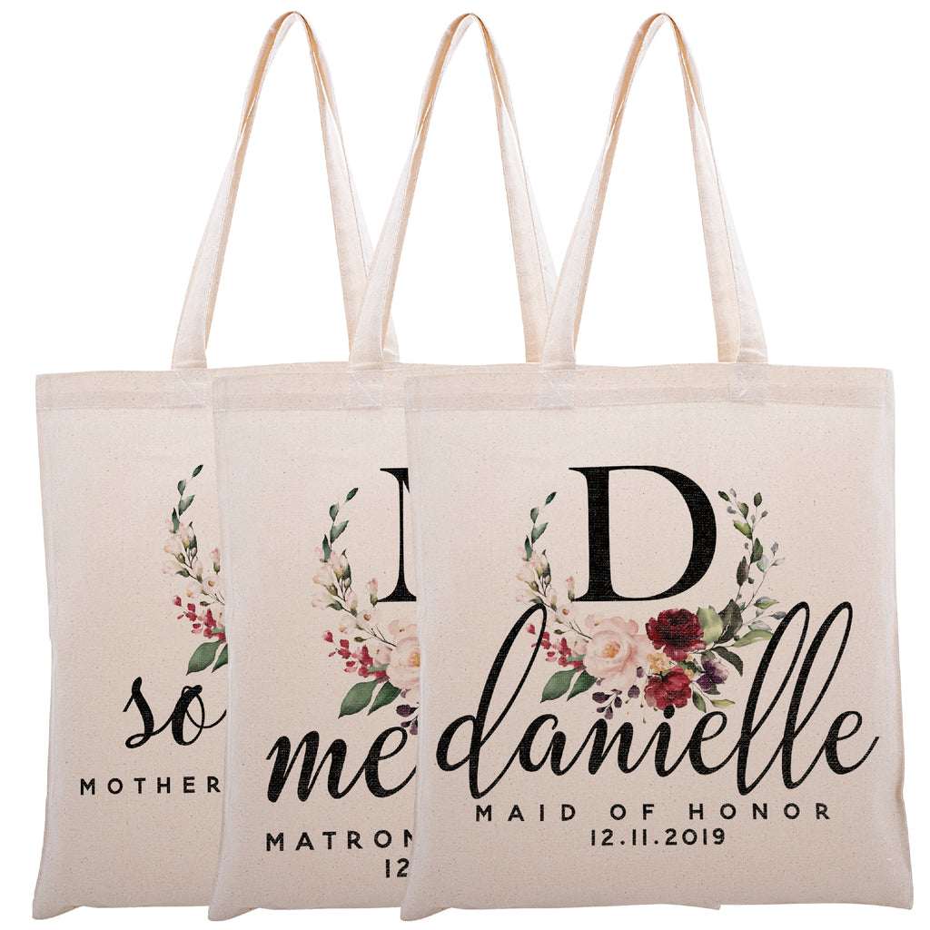 Personalized Tote Bag For Bridesmaids Wedding | Customized Bachelorette Party Bag | Baby Shower and Events Totes |Design #2