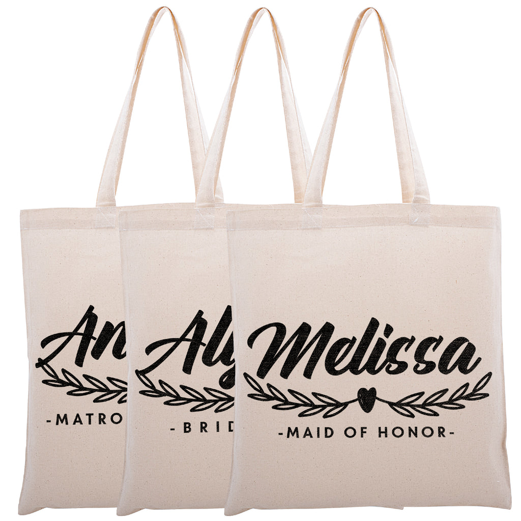 Personalized Tote Bag For Bridesmaids Wedding | Customized Bachelorette Party Bag | Baby Shower and Events Totes |Design #20