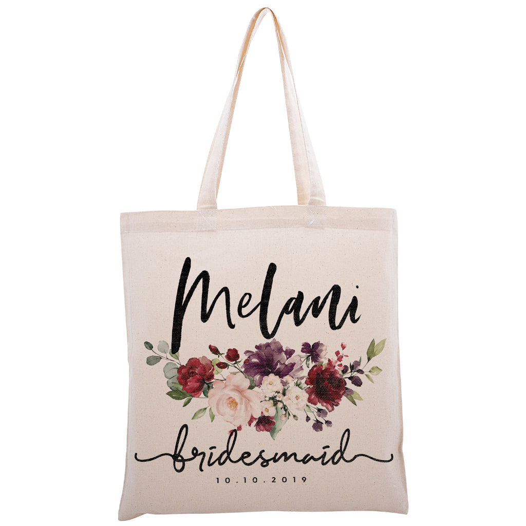 Personalized Tote Bag For Bridesmaids Wedding | Customized Bachelorette Party Bag | Baby Shower and Events Totes |Design #6