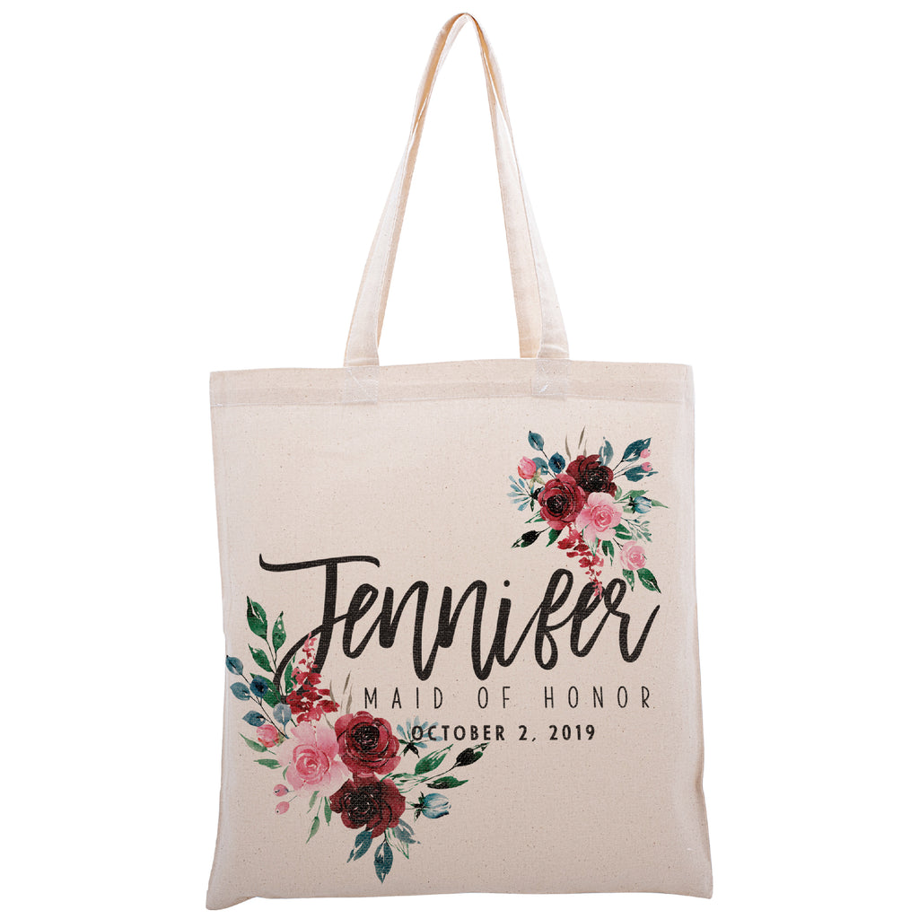 Personalized Tote Bag For Bridesmaids Wedding | Customized Bachelorette Party Bag | Baby Shower and Events Totes |Design #11