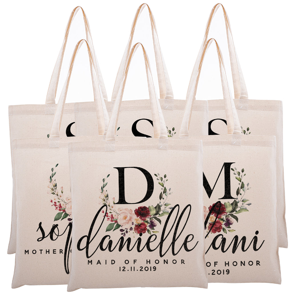 Personalized Tote Bag For Bridesmaids Wedding | Customized Bachelorette Party Bag | Baby Shower and Events Totes |Design #2