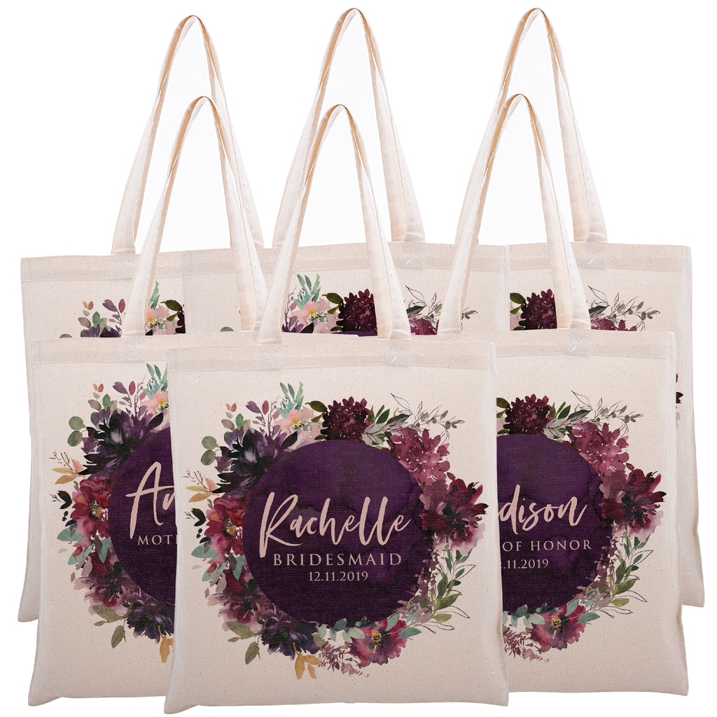Personalized Tote Bag For Bridesmaids Wedding | Customized Bachelorette Party Bag | Baby Shower and Events Totes |Design #7
