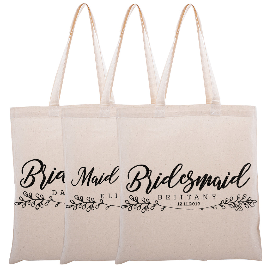 Personalized Tote Bag For Bridesmaids Wedding | Customized Bachelorette Party Bag | Baby Shower and Events Totes |Design #16