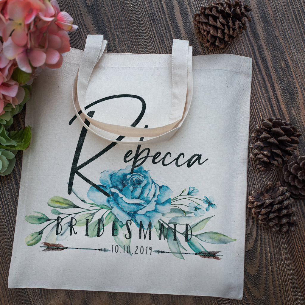 Personalized Tote Bag For Bridesmaids Wedding | Customized Bachelorette Party Bag | Baby Shower and Events Totes |Design #3