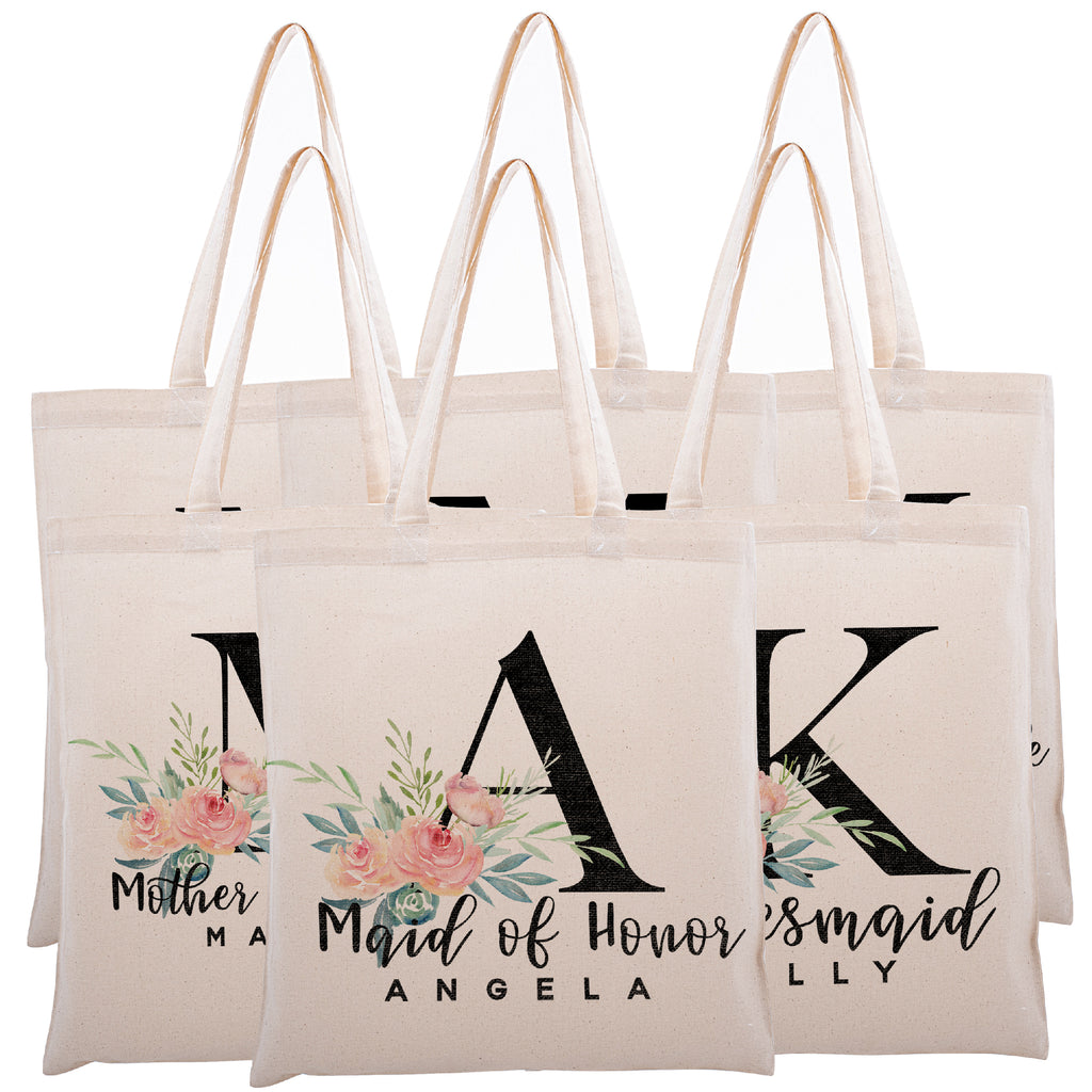 Personalized Tote Bag For Bridesmaids Wedding | Customized Bachelorette Party Bag | Baby Shower and Events Totes |Design #4