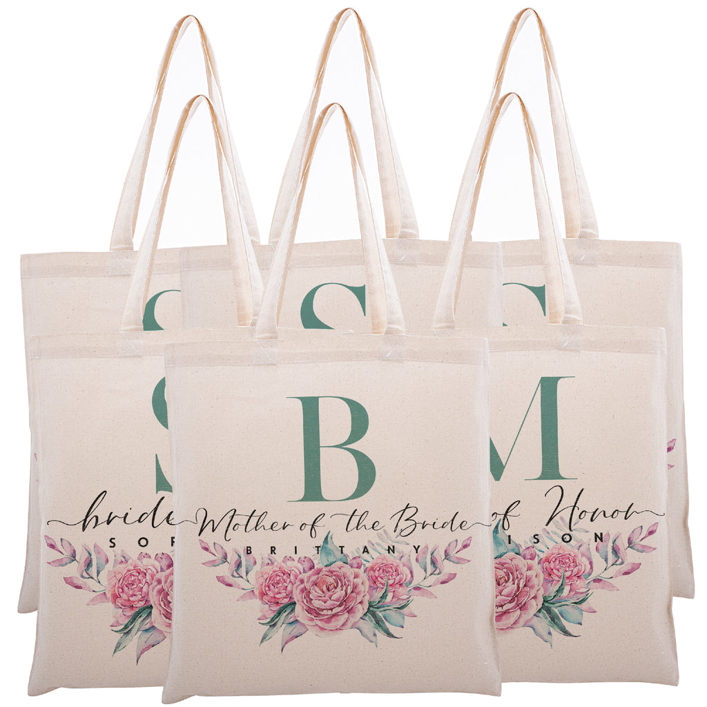 Personalized Tote Bag For Bridesmaids Wedding | Customized Bachelorette Party Bag | Baby Shower and Events Totes |Design #9