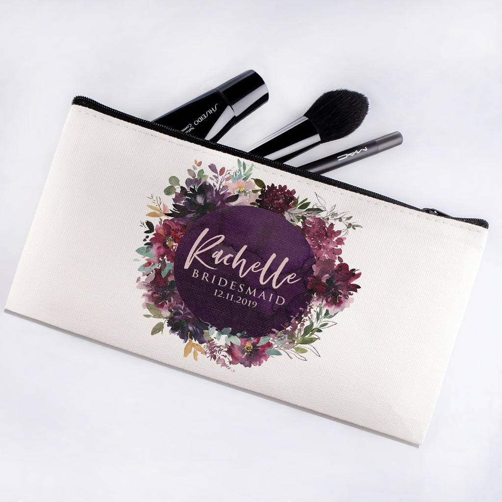 Personalized Makeup Bag Bridesmaid | Wedding Customized Pouch | Bachelorette Party Cosmetic Case |Toiletries Hndy Organizer with Zipper|Events Parties Baby Shower Anniversary Christmas Gift|Desging #7