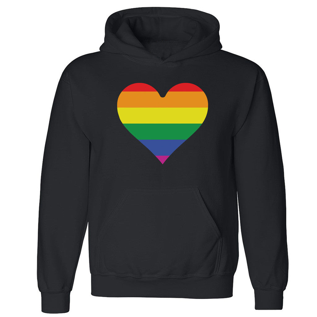 Zexpa Apparelâ„¢ Rainbow Heart Unisex Hoodie Gay Pride LGBT June 25 Proud Honor Hooded Sweatshirt