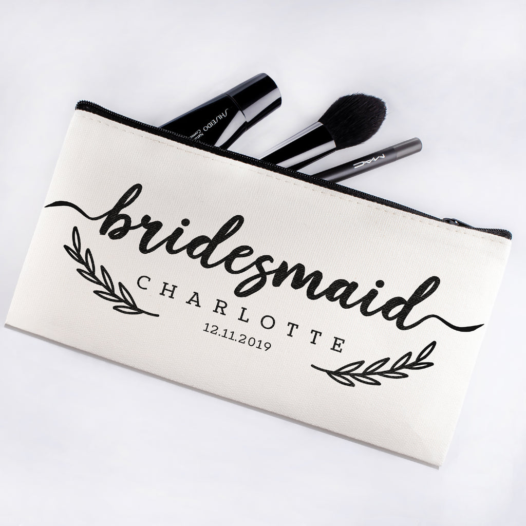 Personalized Makeup Bag Bridesmaid | Wedding Customized Pouch | Bachelorette Party Cosmetic Case |Toiletries Hndy Organizer with Zipper|Events Parties Baby Shower Anniversary Christmas Gift|Desging #13