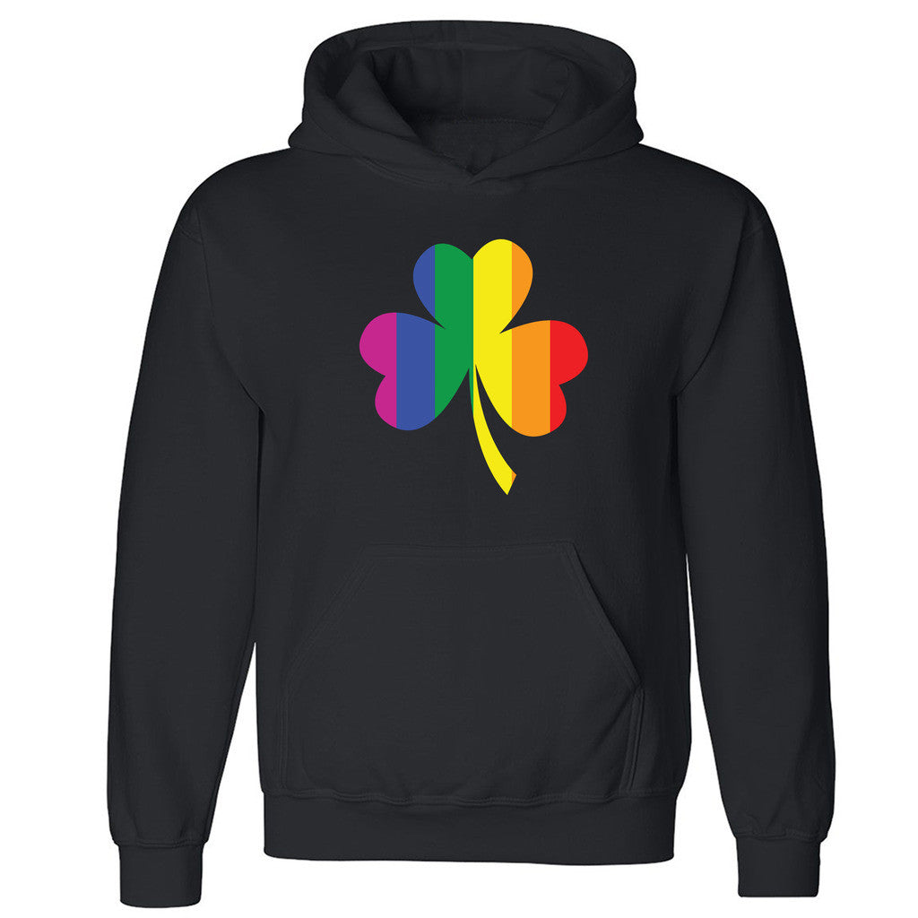 Zexpa Apparelâ„¢ Shamrock Rainbow Unisex Hoodie Gay Pride LGBT June 25 Proud Hooded Sweatshirt