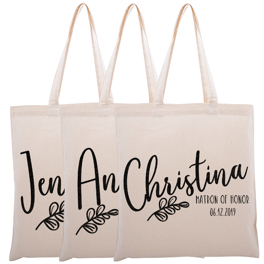 Personalized Tote Bag For Bridesmaids Wedding | Customized Bachelorette Party Bag | Baby Shower and Events Totes |Design #17