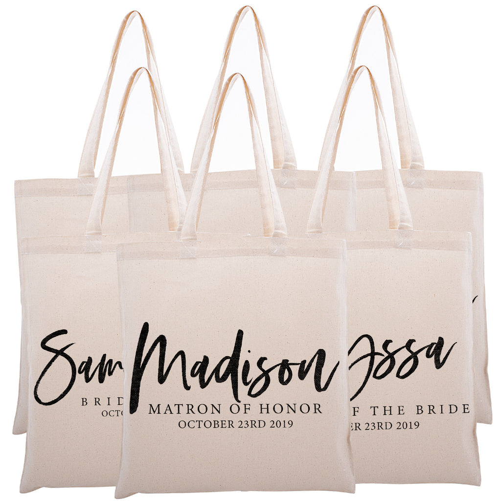Personalized Tote Bag For Bridesmaids Wedding | Customized Bachelorette Party Bag | Baby Shower and Events Totes |Design #14