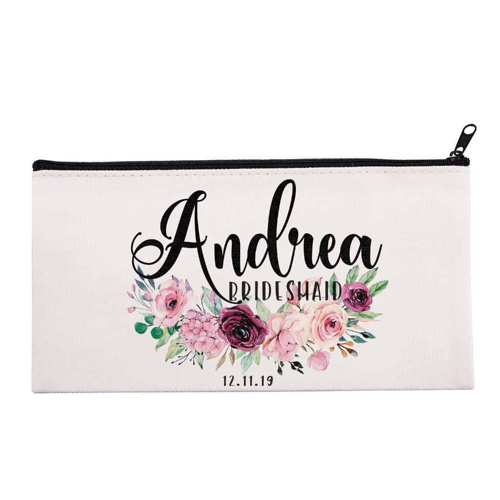 Personalized Makeup Bag Bridesmaid | Wedding Customized Pouch | Bachelorette Party Cosmetic Case |Toiletries Hndy Organizer with Zipper|Events Parties Baby Shower Anniversary Christmas Gift|Desging #10