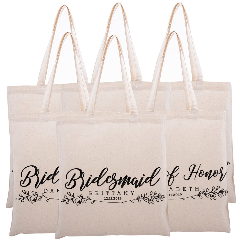 Personalized Tote Bag For Bridesmaids Wedding | Customized Bachelorette Party Bag | Baby Shower and Events Totes |Design #16