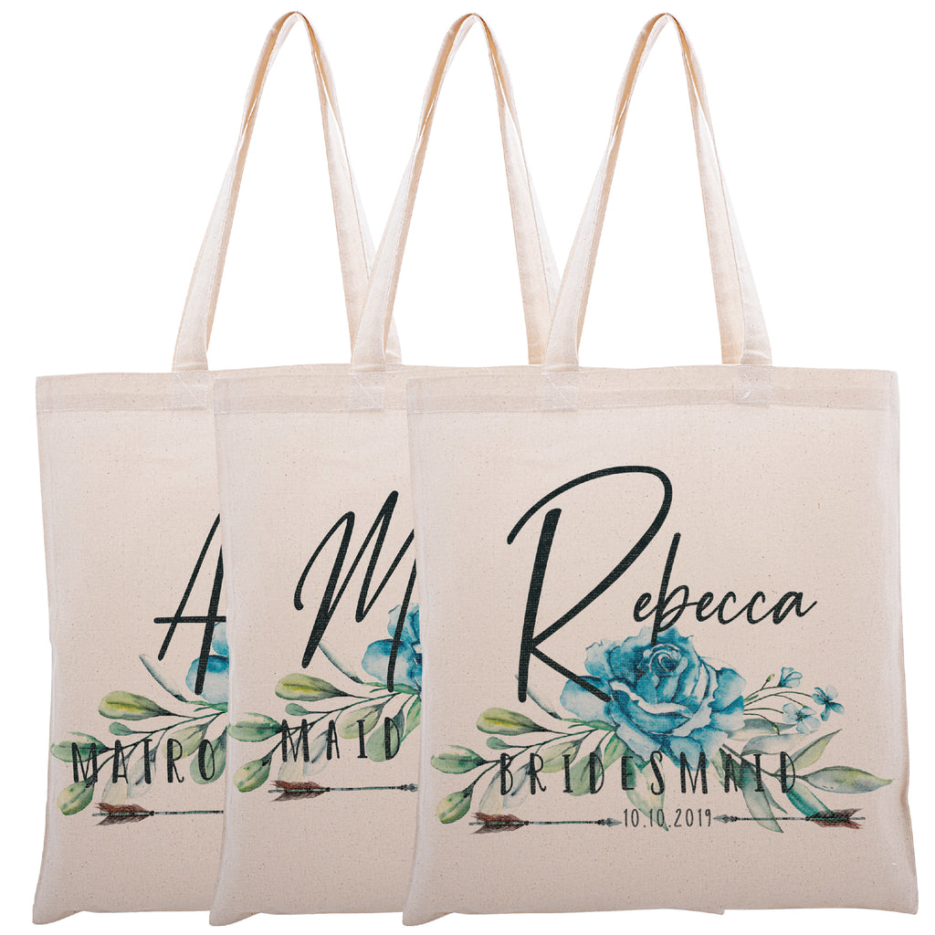 Personalized Tote Bag For Bridesmaids Wedding | Customized Bachelorette Party Bag | Baby Shower and Events Totes |Design #3